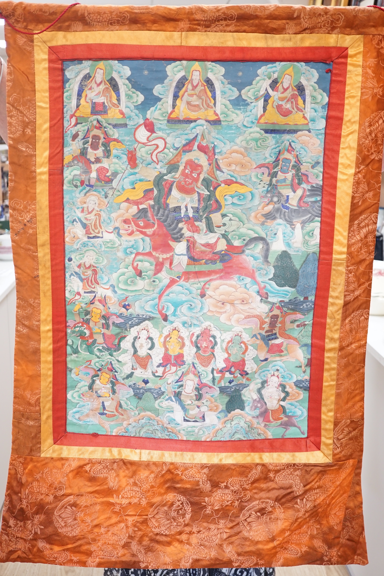 A Tibetan or Nepalese painted Thangka